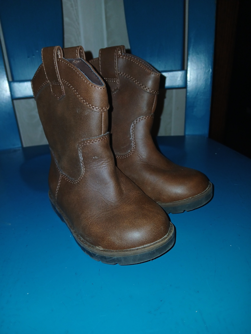 Cat & Jack Brown Kids Pull-On Western-Style Boots